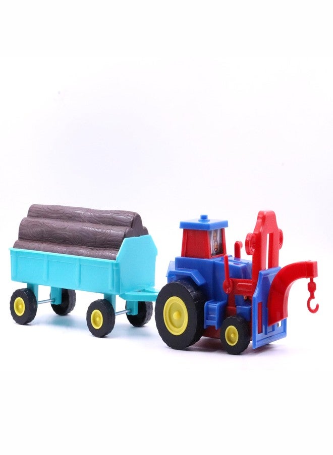 ويمسي مجموعة ألعاب بناء جرار بلاستيكي من WHIMSY للأطفال، جرار يعمل بالاحتكاك مع عربة للأولاد، مناسب للأطفال فوق 3 سنوات، معتمد من BIS - Image 1